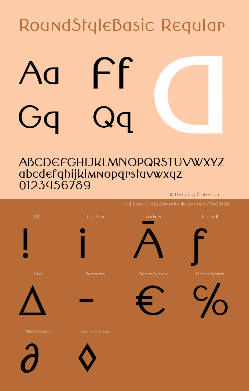 RoundStyleBasic Regular Version 1.02 Font Sample