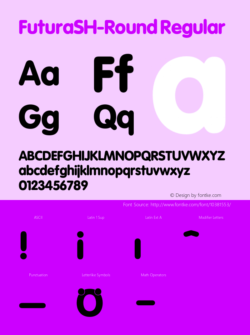 FuturaSH-Round Regular 001.001 Font Sample