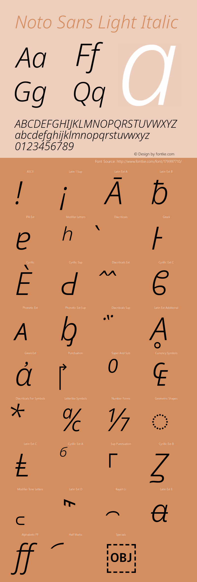 Noto Sans Light Italic Version 2.003图片样张