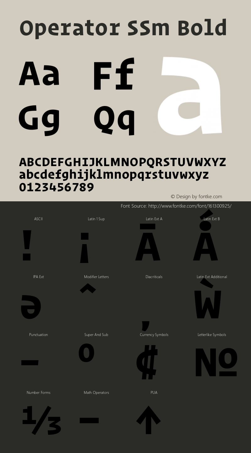 Operator SSm Bold Version 1.200 Pro Font Sample