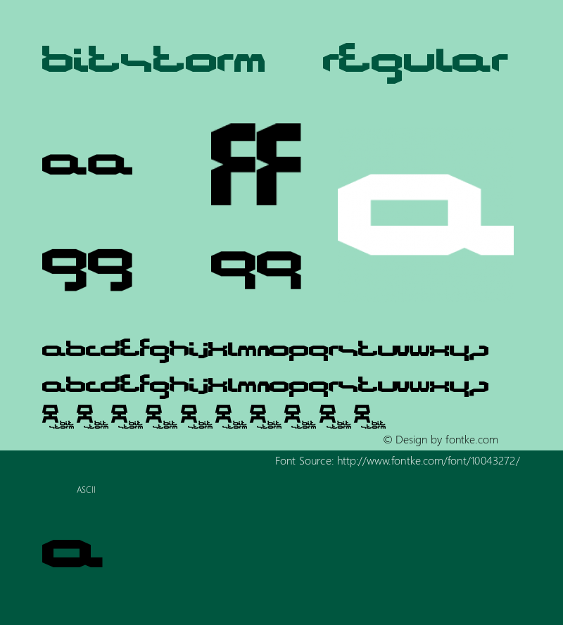 Bitstorm Regular Unknown Font Sample