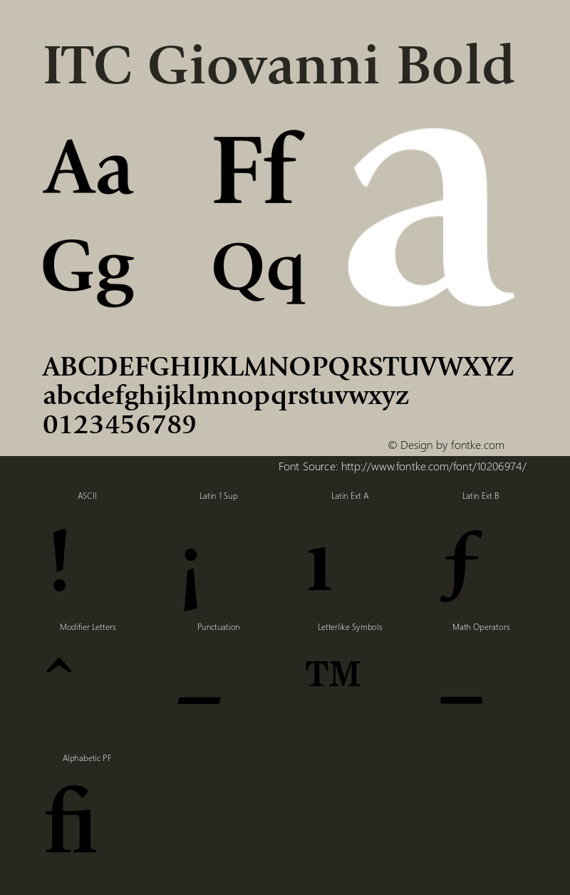 ITC Giovanni Bold 001.000 Font Sample