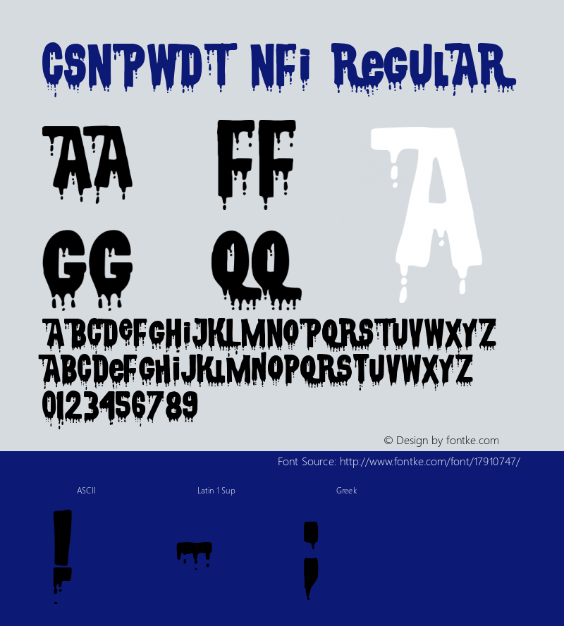 CSNPWDT NFI Regular Free Halloween Release Font Sample