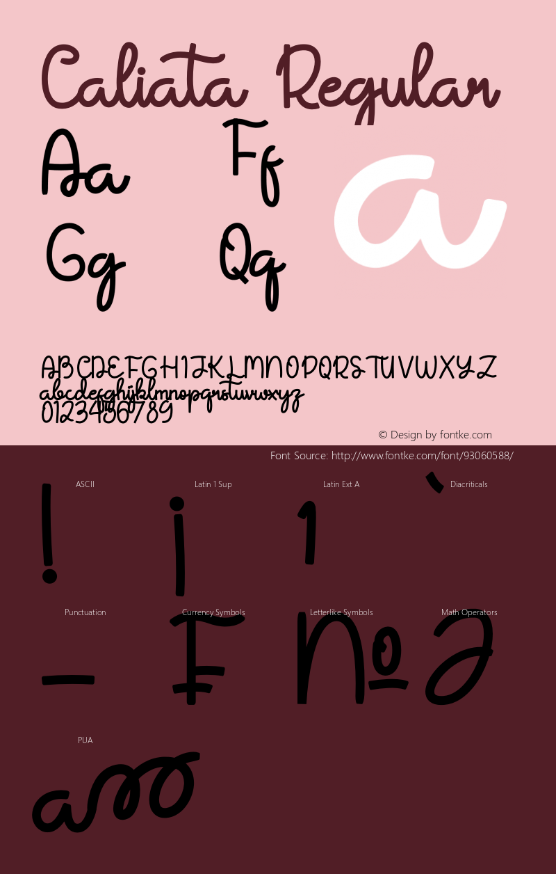 Caliata Version 1.00;January 2, 2021;FontCreator 12.0.0.2525 64-bit Font Sample