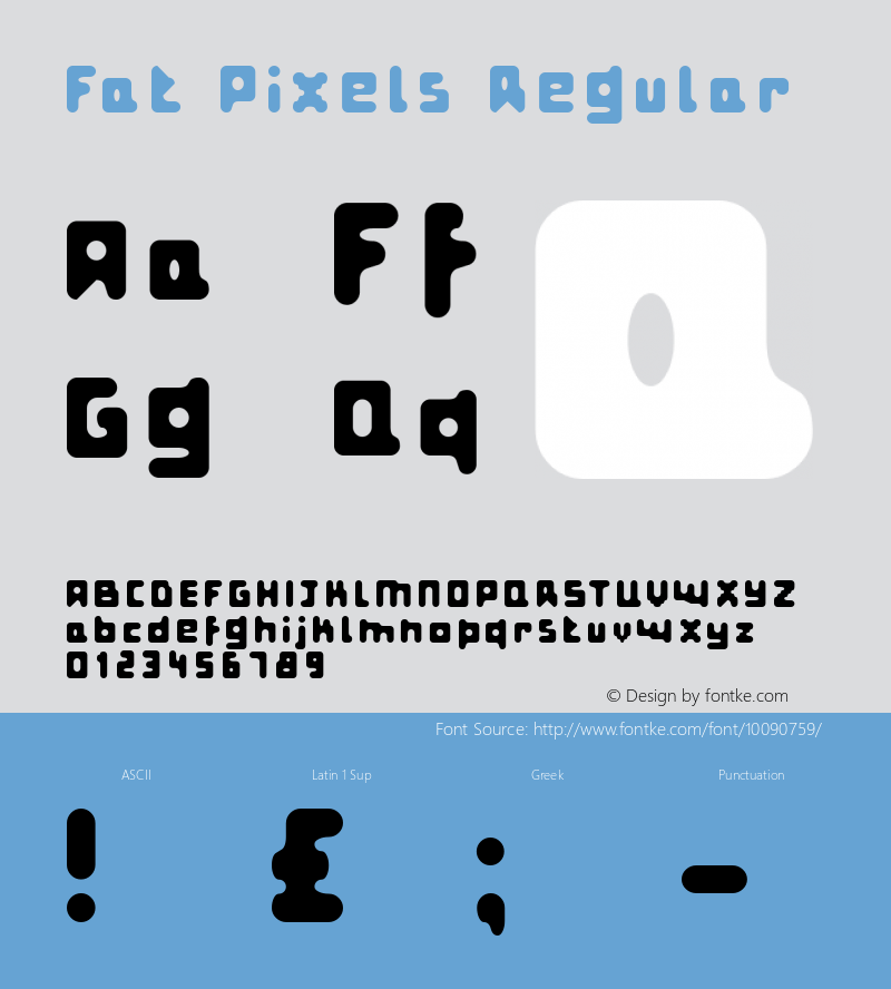 Fat Pixels Regular Macromedia Fontographer 4.1.4 17/4/01 Font Sample