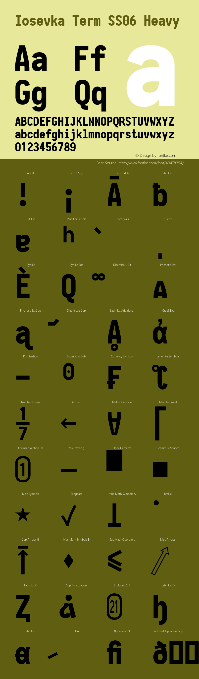 Iosevka Term SS06 Heavy 2.3.0; ttfautohint (v1.8.3) Font Sample