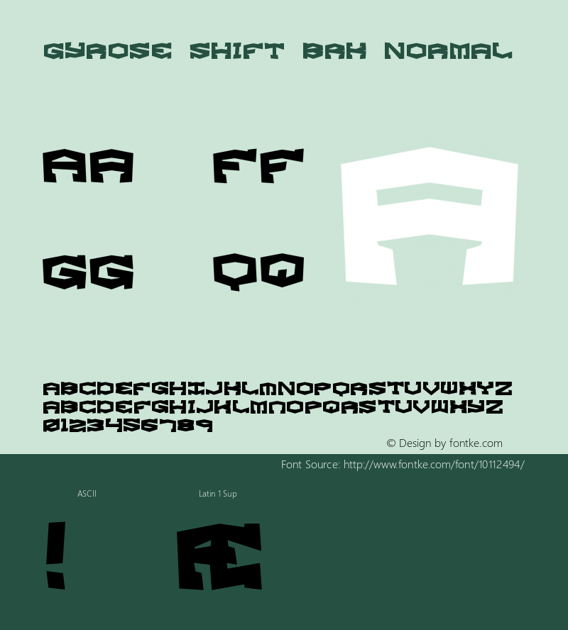 Gyrose Shift BRK Normal Version 1.30 Font Sample