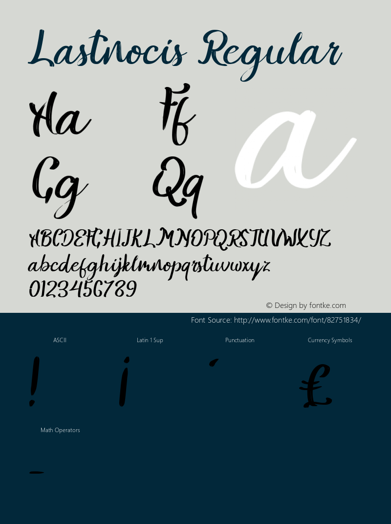 Lastnocis Version 1.00;August 30, 2020;FontCreator 12.0.0.2545 64-bit Font Sample