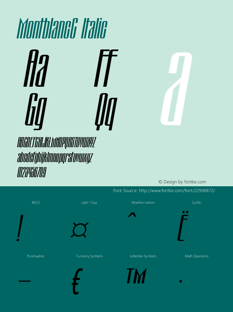 MontblancC-Italic OTF 1.0;PS 001.000;Core 116;AOCW 1.0 161 Font Sample