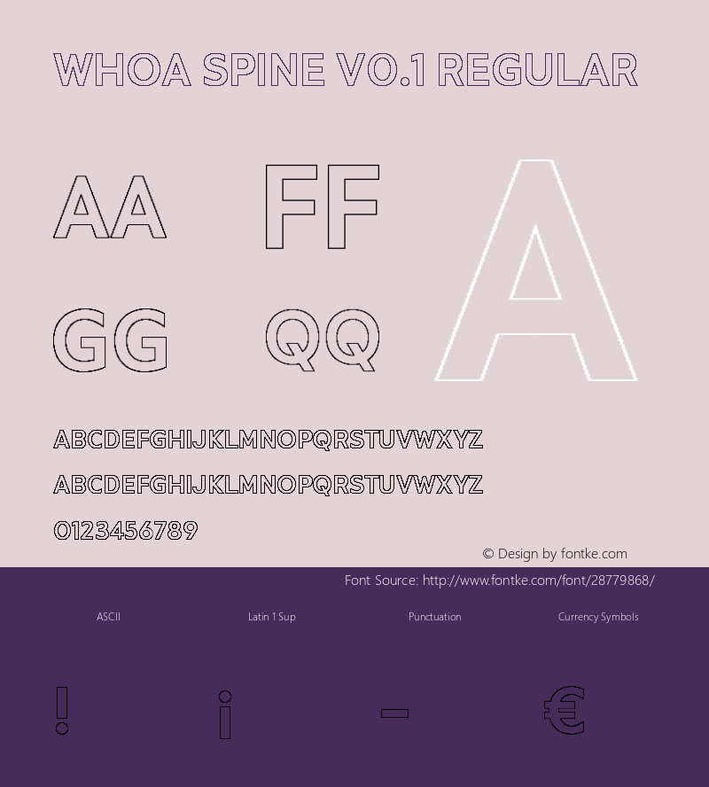 WHOA Spine v0.1 Version 0.010 Font Sample