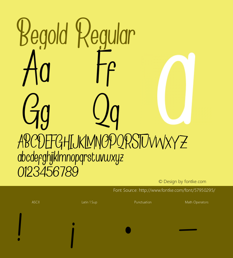 Begold Regular Version 1.000 Font Sample