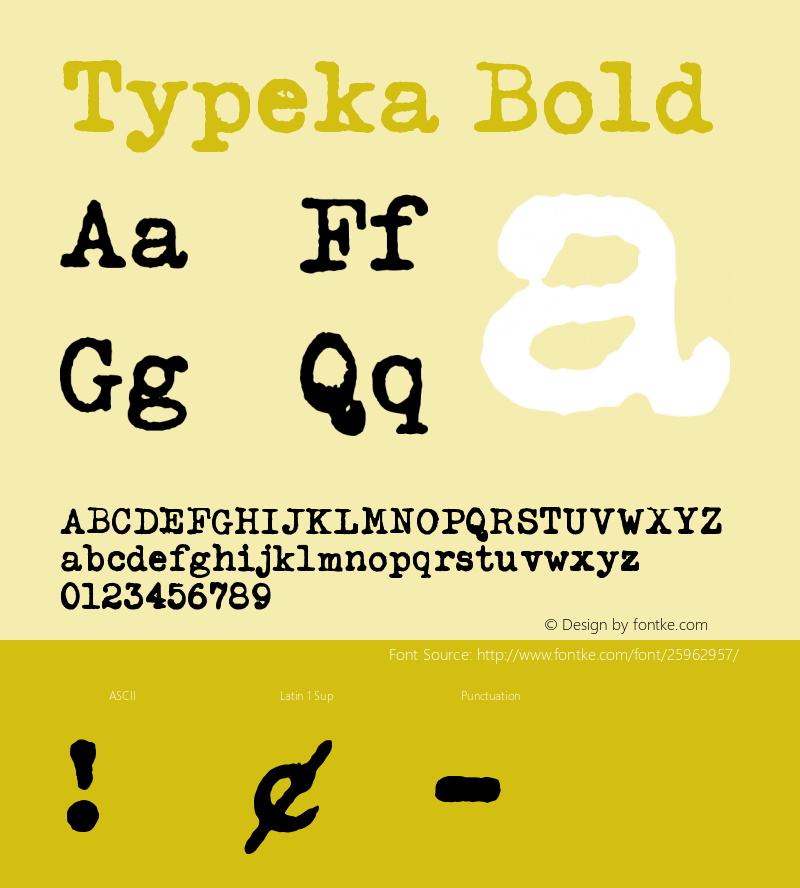 Typeka-Bold Version 001.000 Font Sample