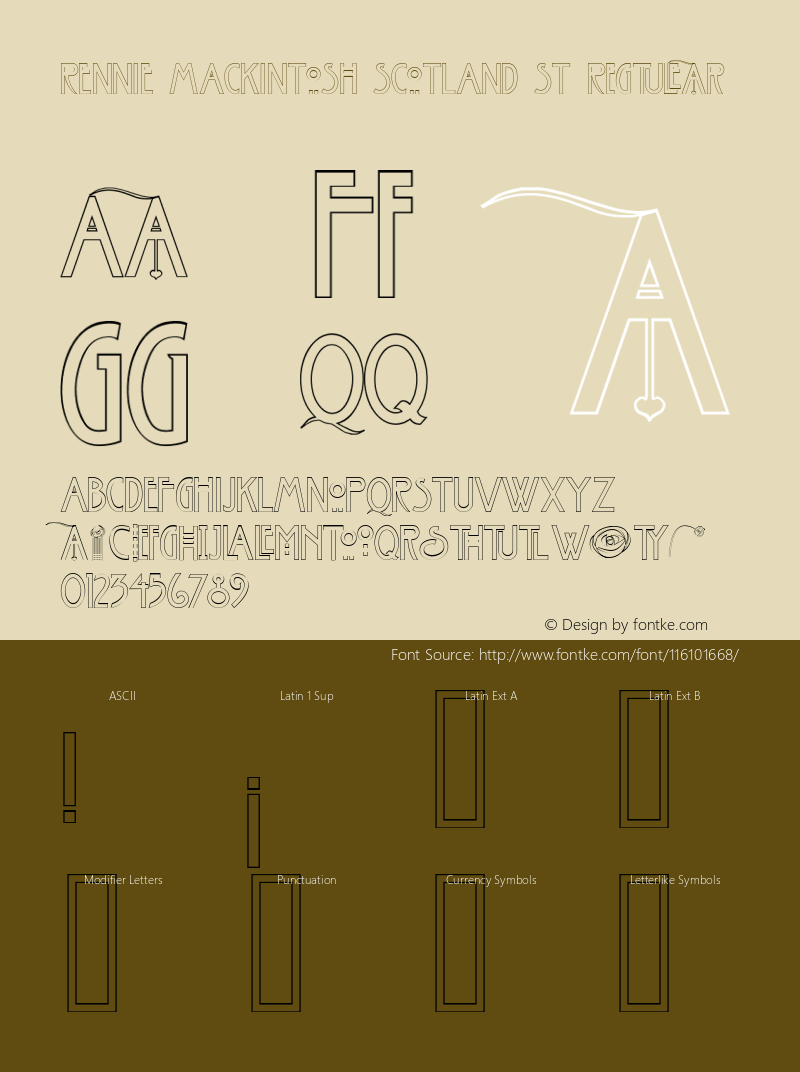 RENNIE MACKINTOSH SCOTLANDSTW05 Version 1.00 Font Sample