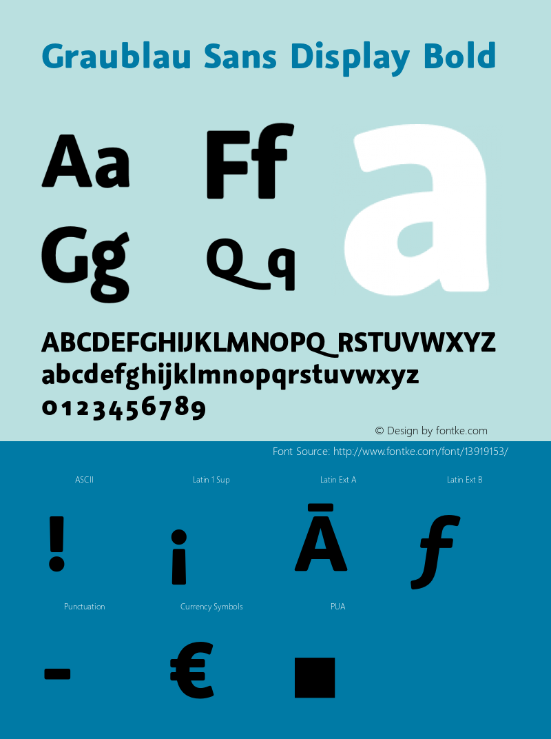 Graublau Sans Display Bold Version 1.000;PS 002.000;hotconv 1.0.56;makeotf.lib2.0.21325 Font Sample