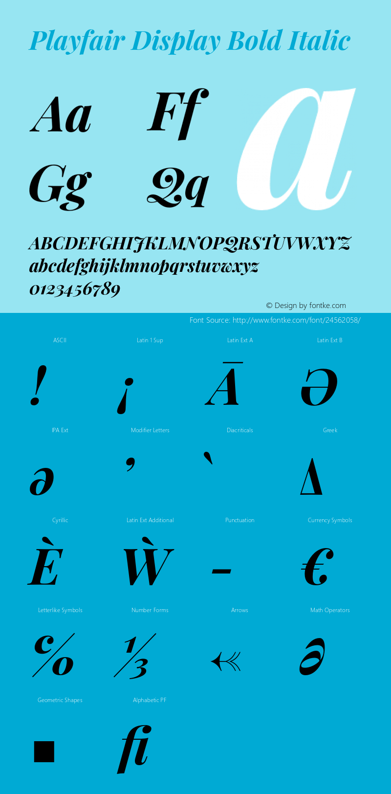 Playfair Display Bold Italic Version 1.202;PS 001.202;hotconv 1.0.88;makeotf.lib2.5.64775 Font Sample