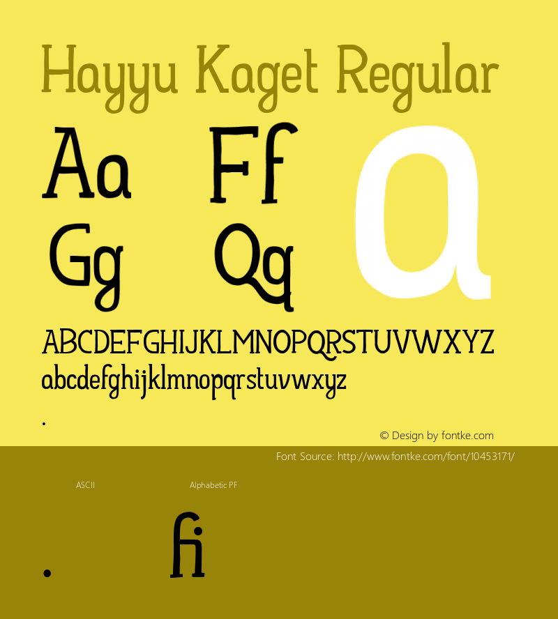 Hayyu Kaget Regular Version 001.003 Font Sample