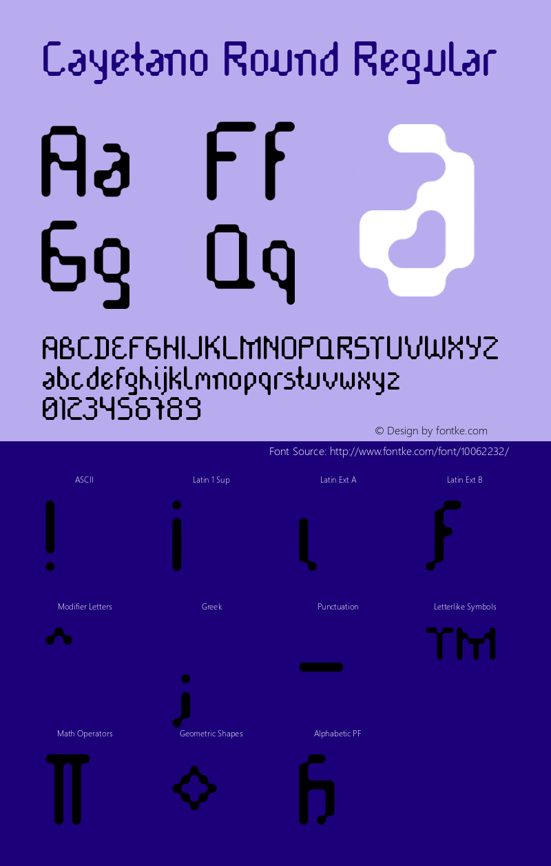 Cayetano Round Regular 1.0; Font Sample