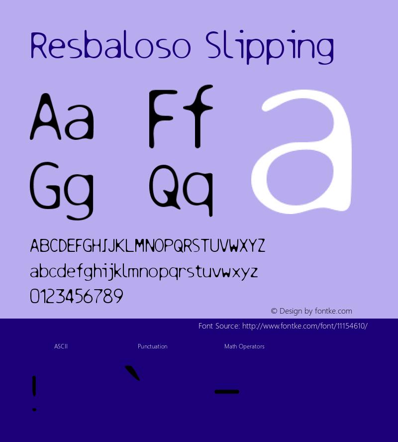 Resbaloso Slipping Version 001.000 Font Sample