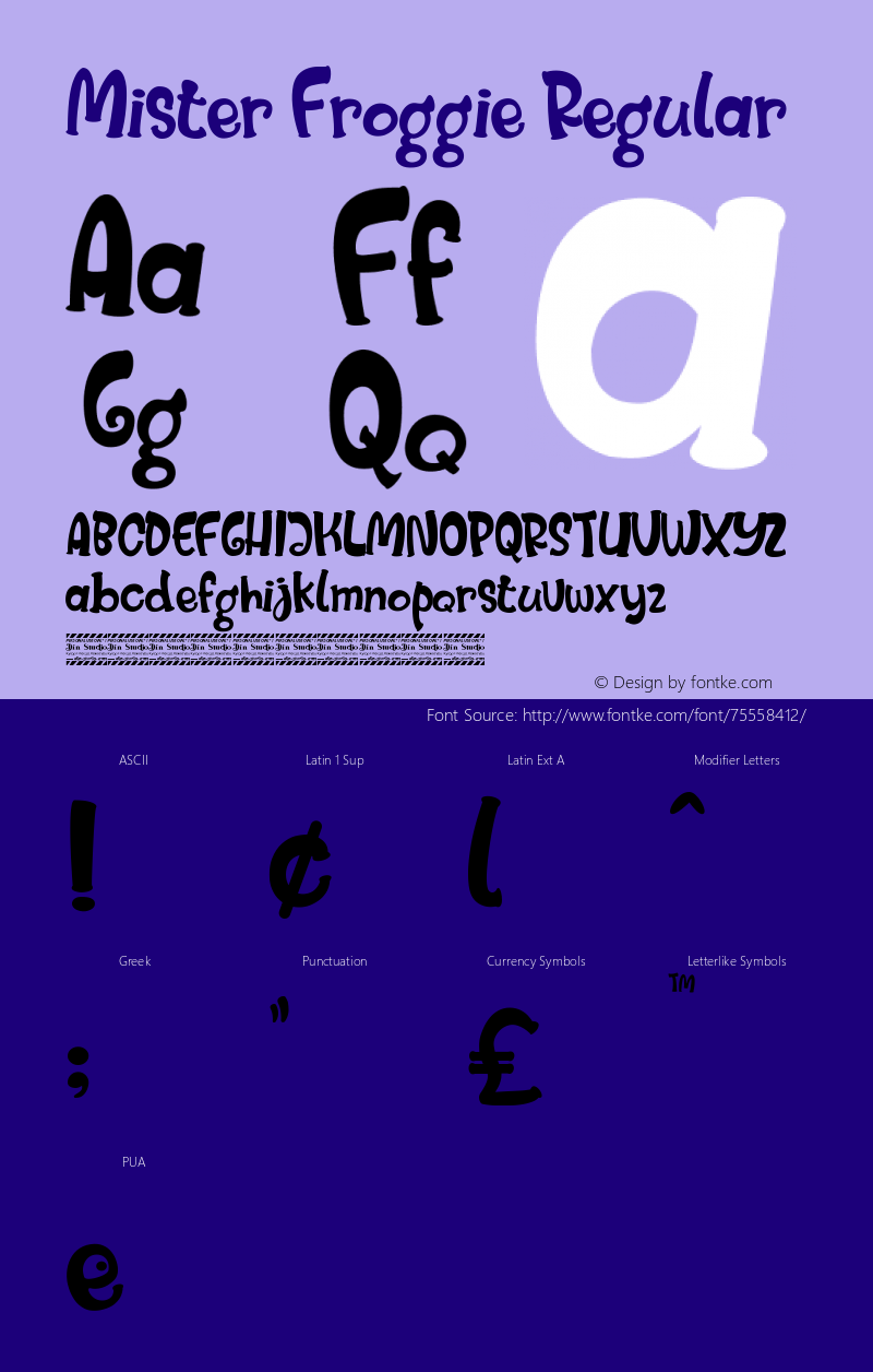 Mister Froggie Regular Version 1.00;August 22, 2020;FontCreator 12.0.0.2567 64-bit Font Sample