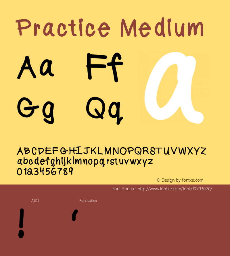 Practice Medium Version 001.000 Font Sample