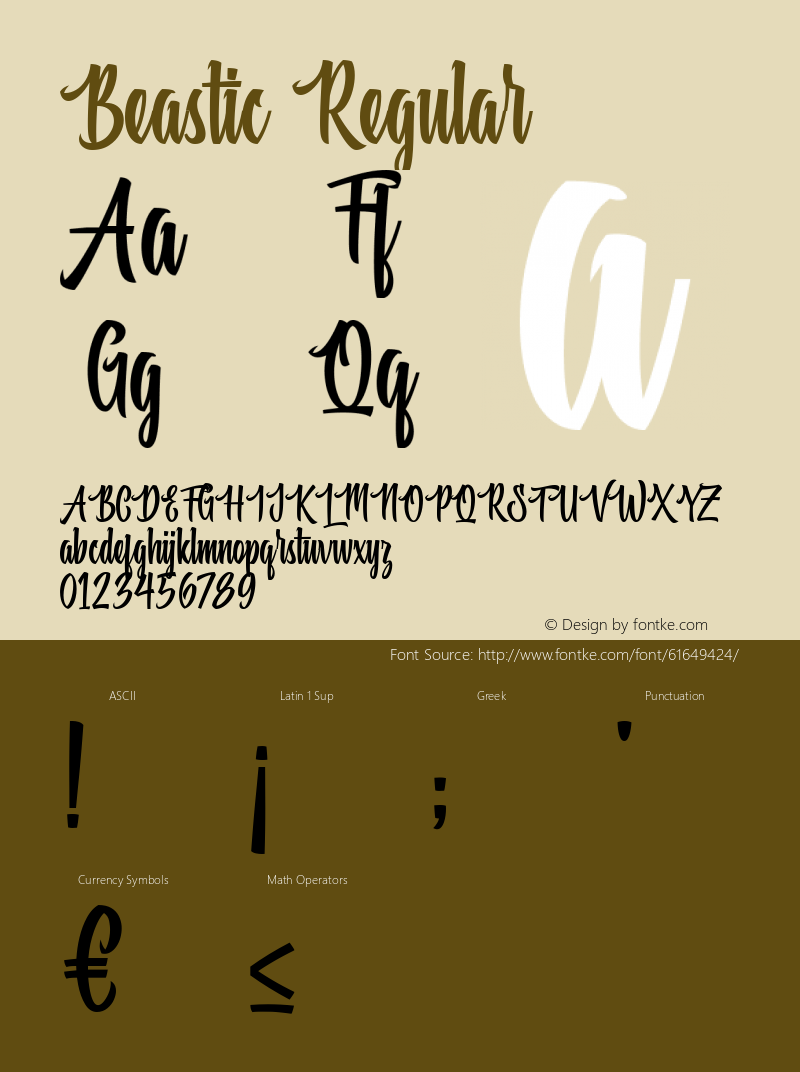 Beastic Version 1.00;April 21, 2020;FontCreator 12.0.0.2563 64-bit Font Sample