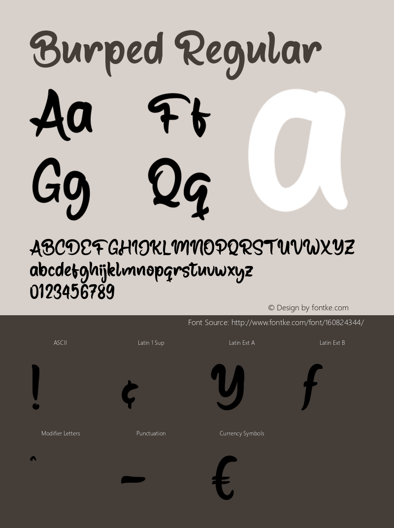 Burped Version 1.001;Fontself Maker 3.5.4 Font Sample