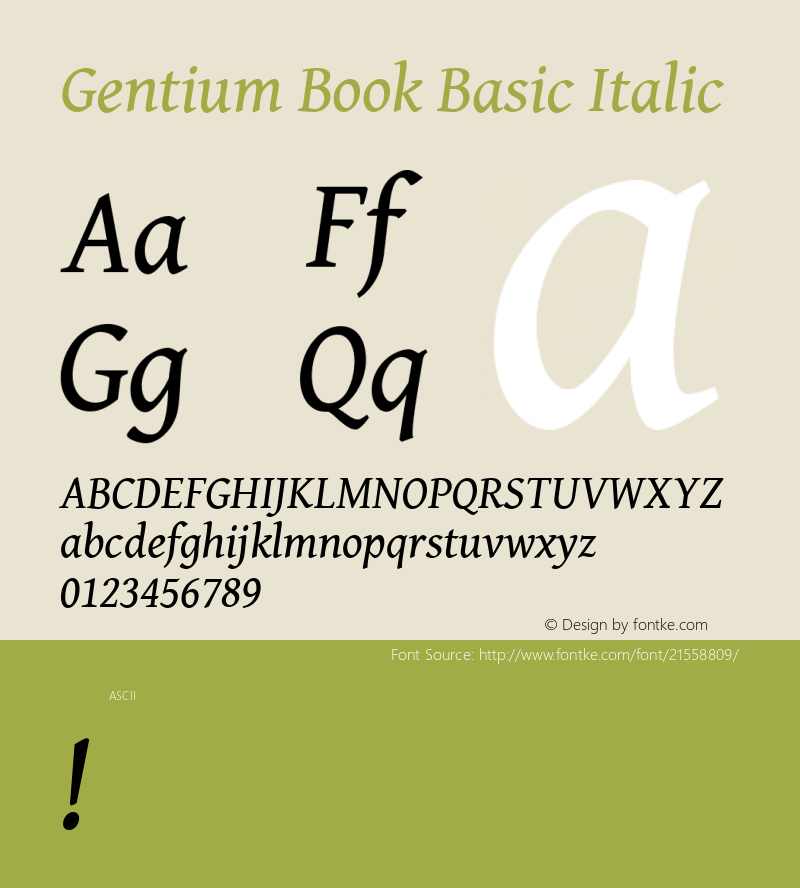 GentiumBookBasic Version 1.0 Font Sample