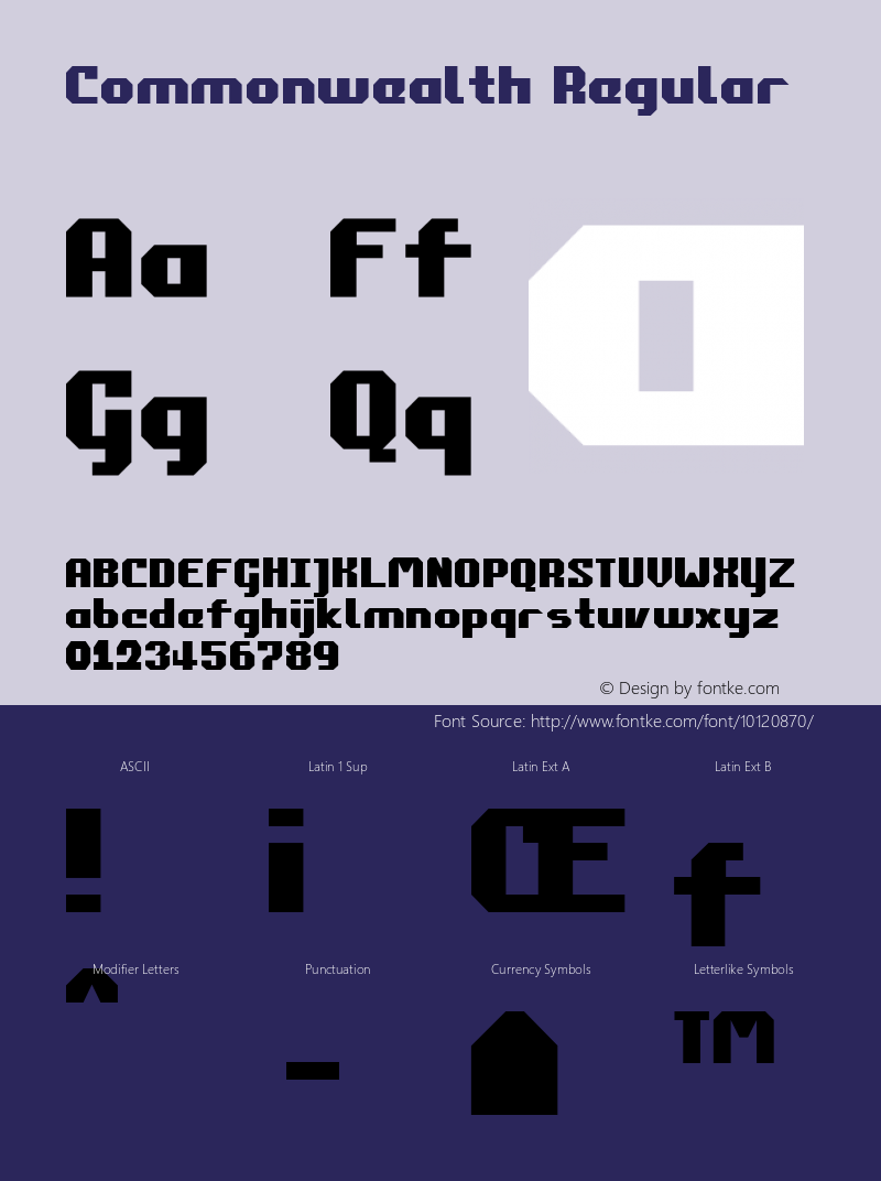 Commonwealth Regular 2 Font Sample