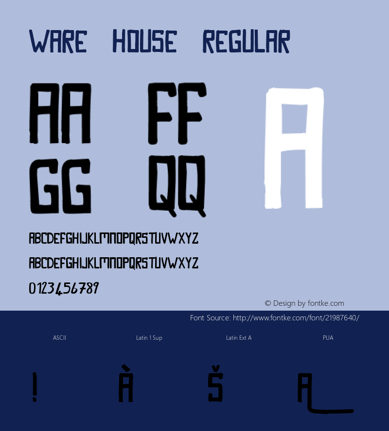 Ware House Version 1.0 Font Sample