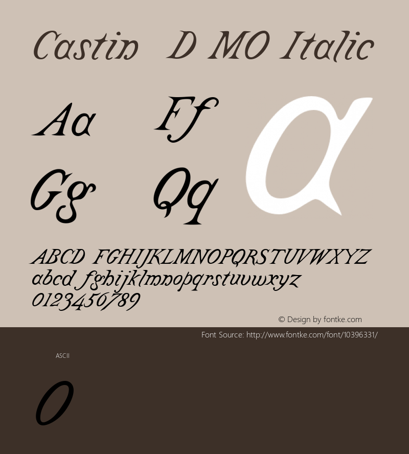 Castine DEMO Italic Version 1.01 2011 Font Sample
