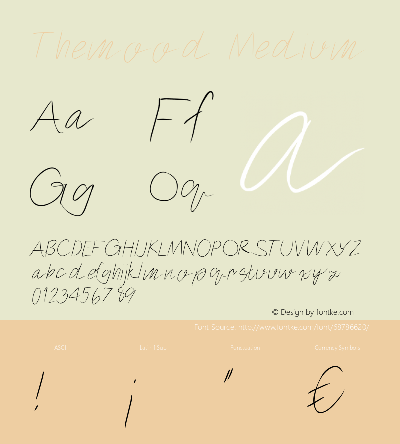 Themood Version 001.000 Font Sample