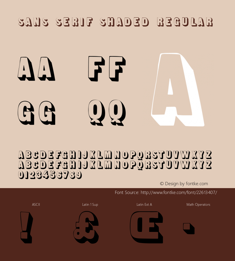 Sans Serif Shaded Version 1.0; 2002; initial release Font Sample