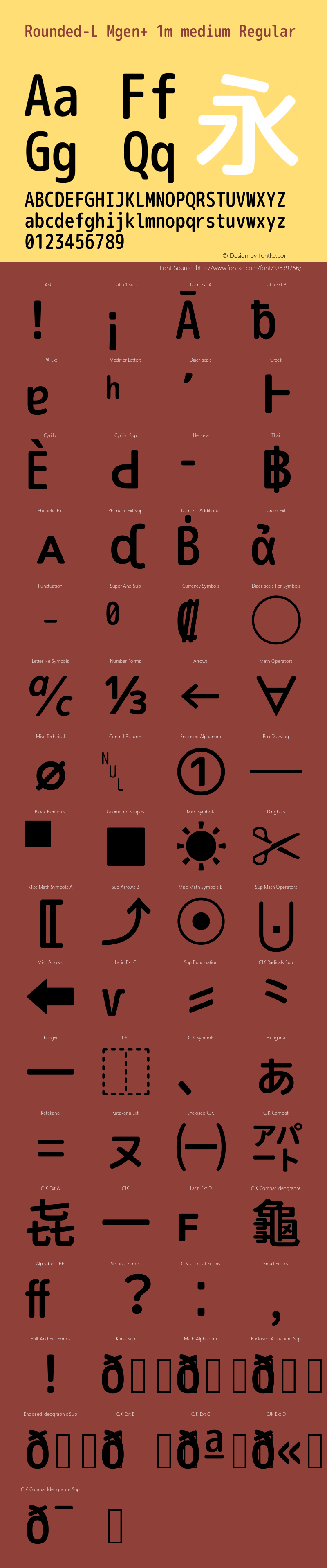 Rounded-L Mgen+ 1m medium Regular Version 1.059.20150116 Font Sample