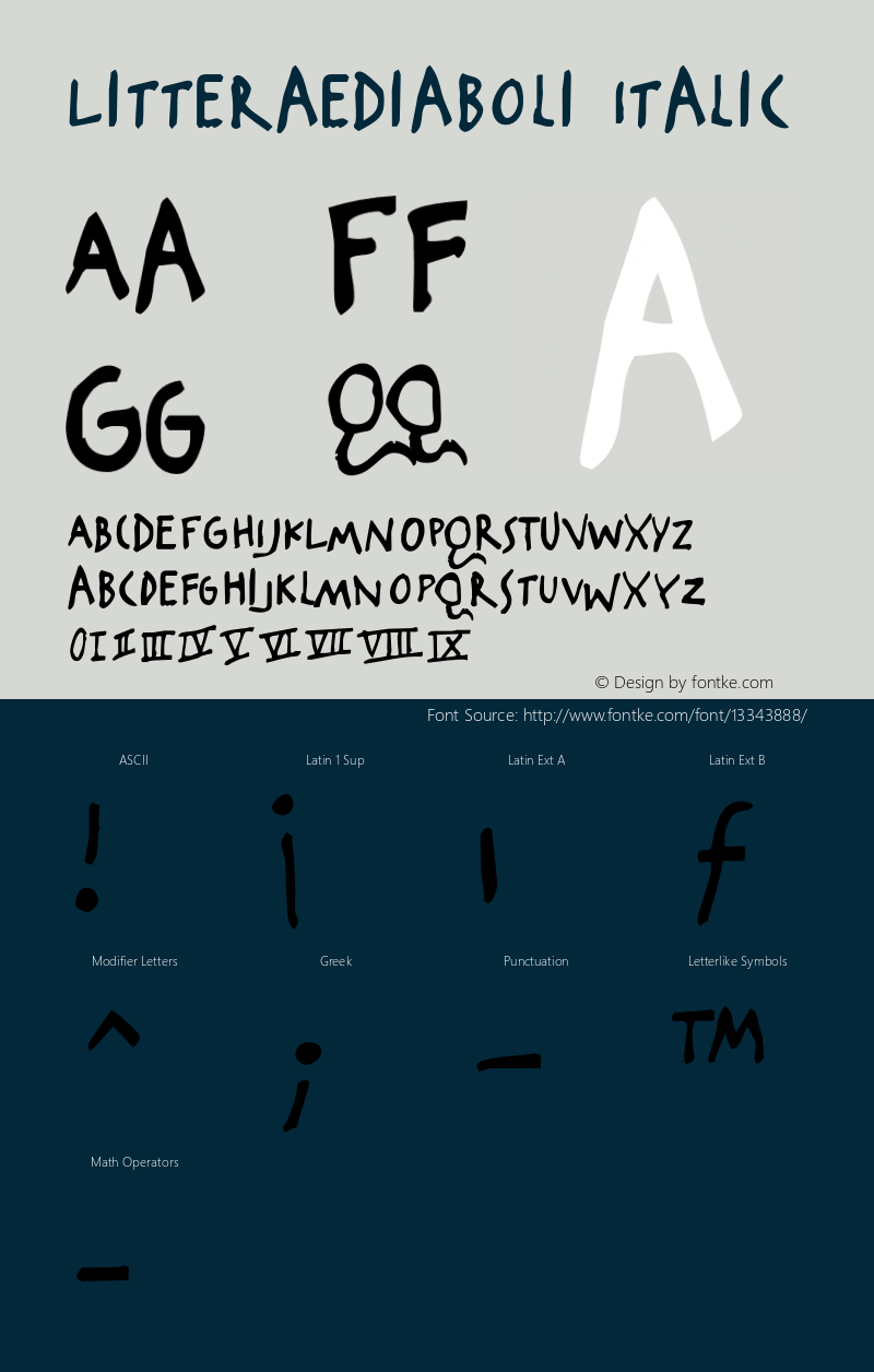 LitteraeDiaboli Italic OTF 1.000;PS 001.000;Core 1.0.29 Font Sample