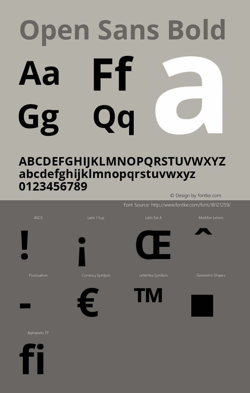 Open Sans Bold Version 1.10 Font Sample