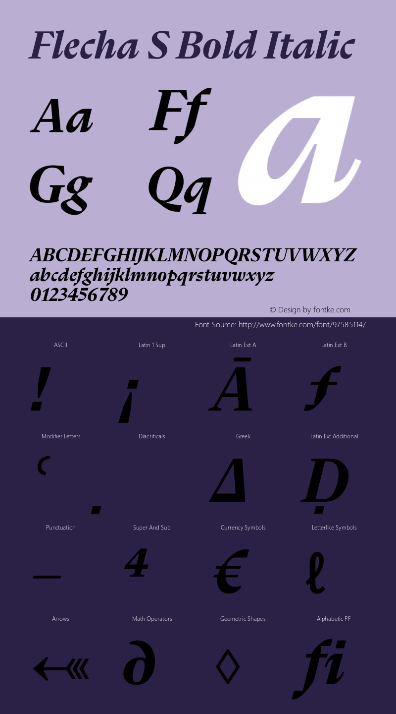 Flecha S Bold Italic Version 2.001 | w-rip DC20200410 Font Sample