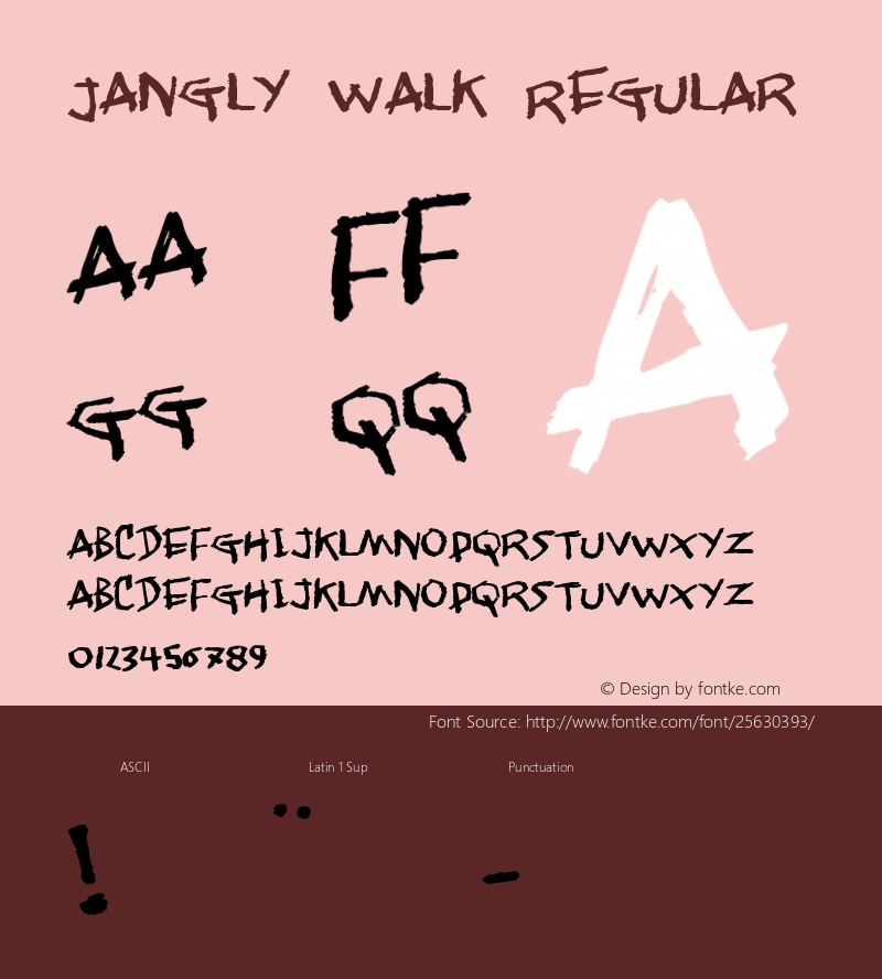 Jangly walk 2 Font Sample