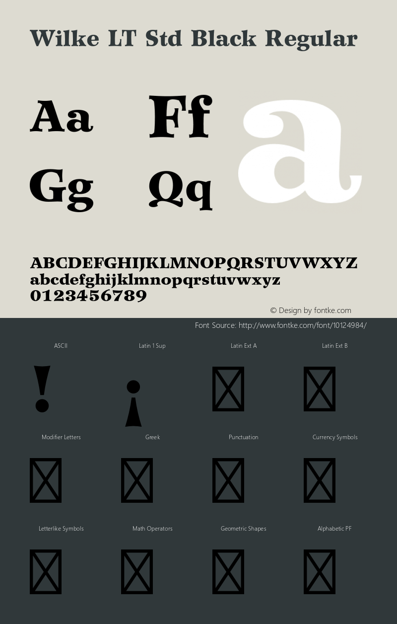 Wilke LT Std Black Regular OTF 1.029;PS 001.000;Core 1.0.33;makeotf.lib1.4.1585 Font Sample