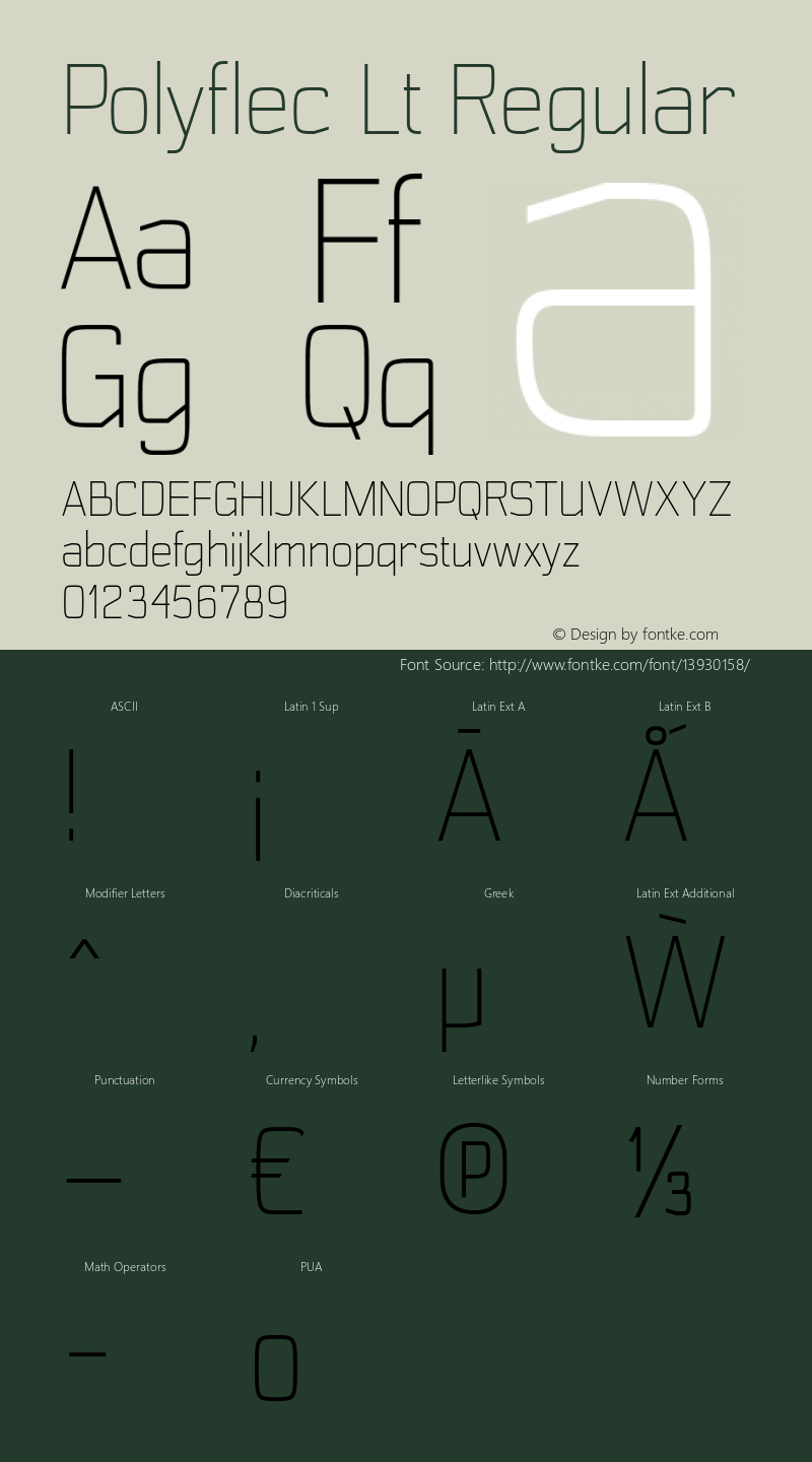 Polyflec Lt Regular OTF 1.000;PS 001.001;Core 1.0.29 Font Sample