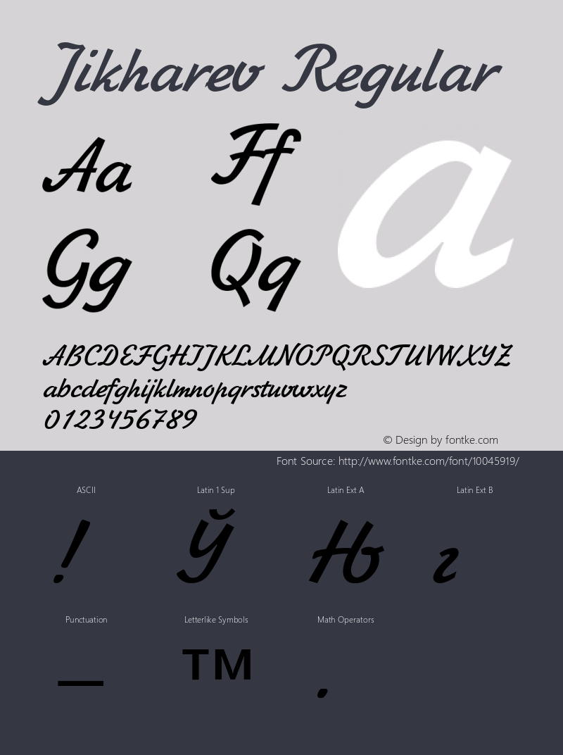 Jikharev Regular Converted from i:\truetype\JKH.TF1 by ALLTYPE Font Sample