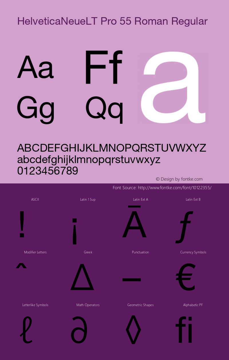 HelveticaNeueLT Pro 55 Roman Regular Version 1.000;PS 001.000;Core 1.0.38 Font Sample