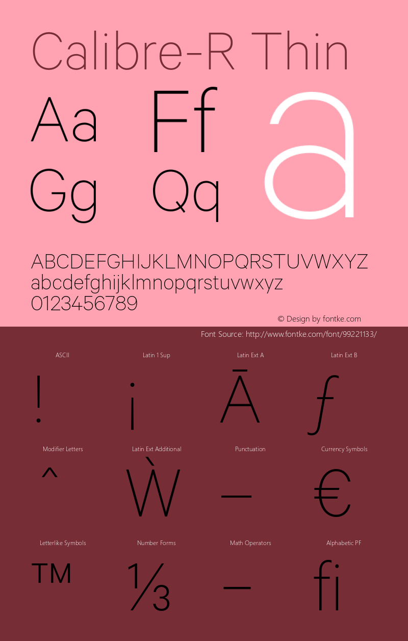 Calibre-R Thin Version 2.001 | web-OT Font Sample