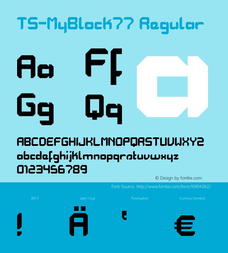 TS-MyBlock77 Regular Version 1.0 Font Sample