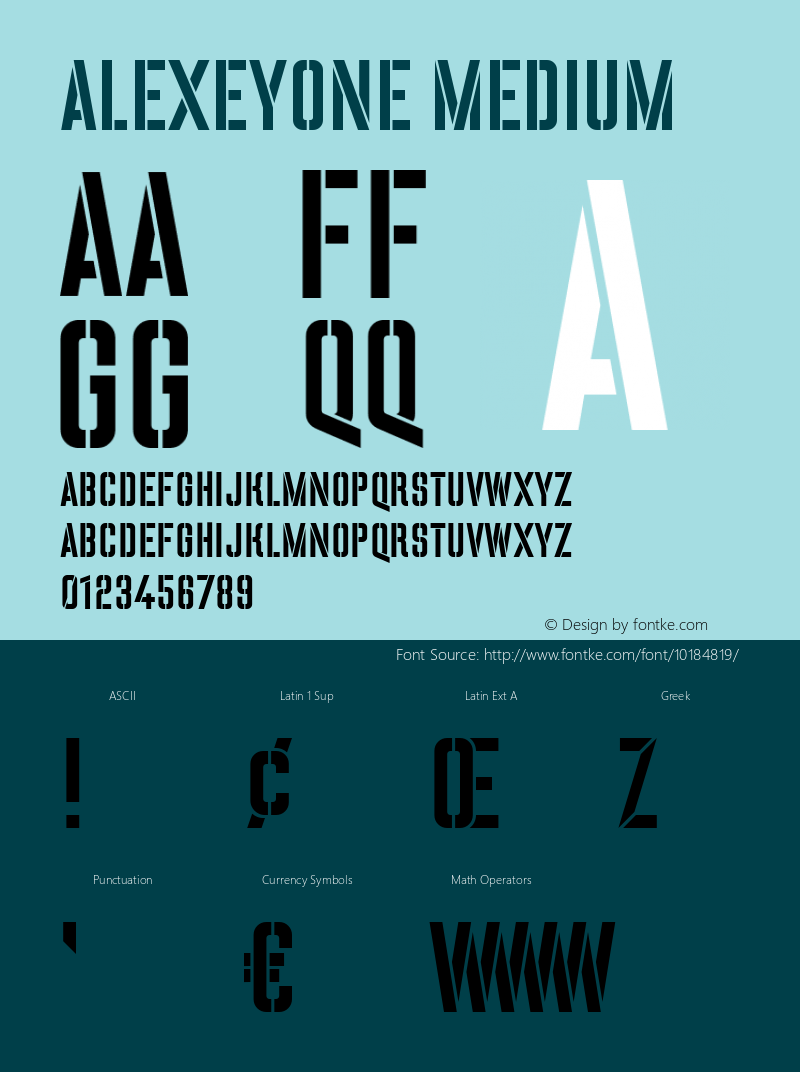 AlexeyOne Medium 001.000 Font Sample