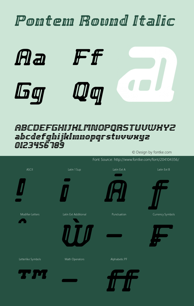 Pontem-RoundItalic Version 2.001图片样张