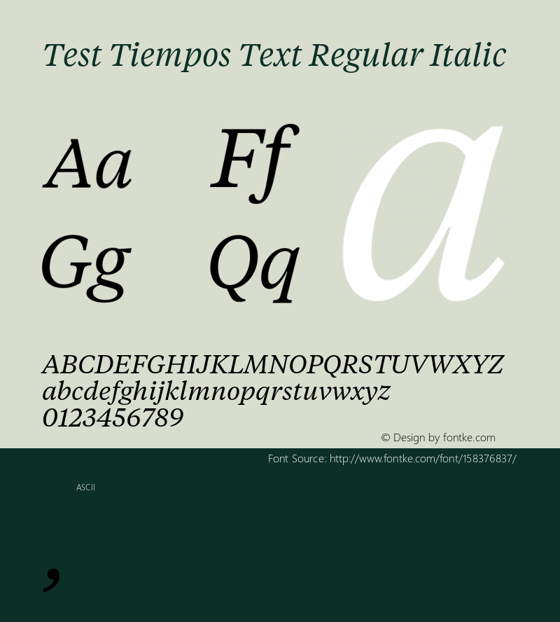 Test Tiempos Text  Italic Version 1.006;hotconv 1.0.116;makeotfexe 2.5.65601 Font Sample