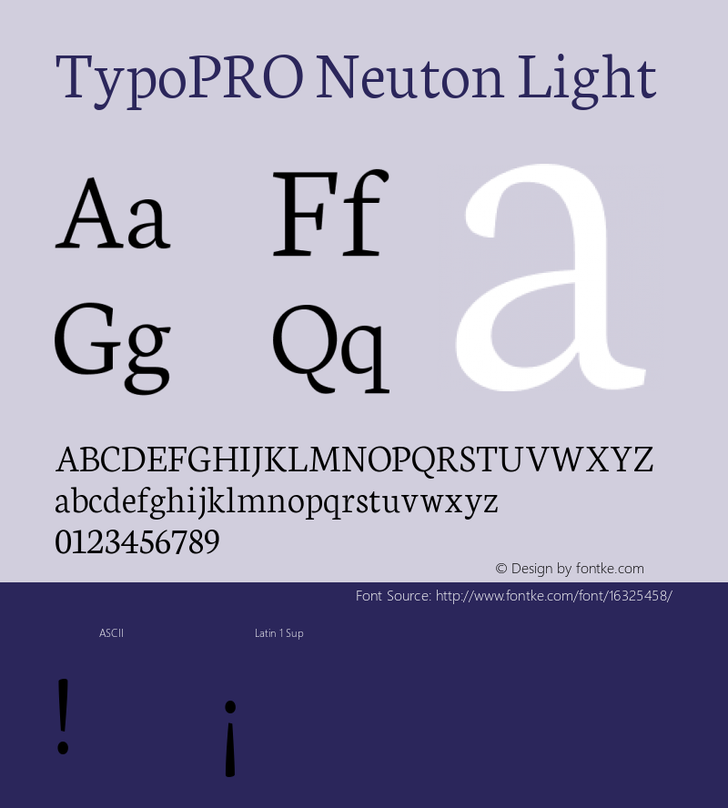 TypoPRO Neuton Light Version 1.46 Font Sample