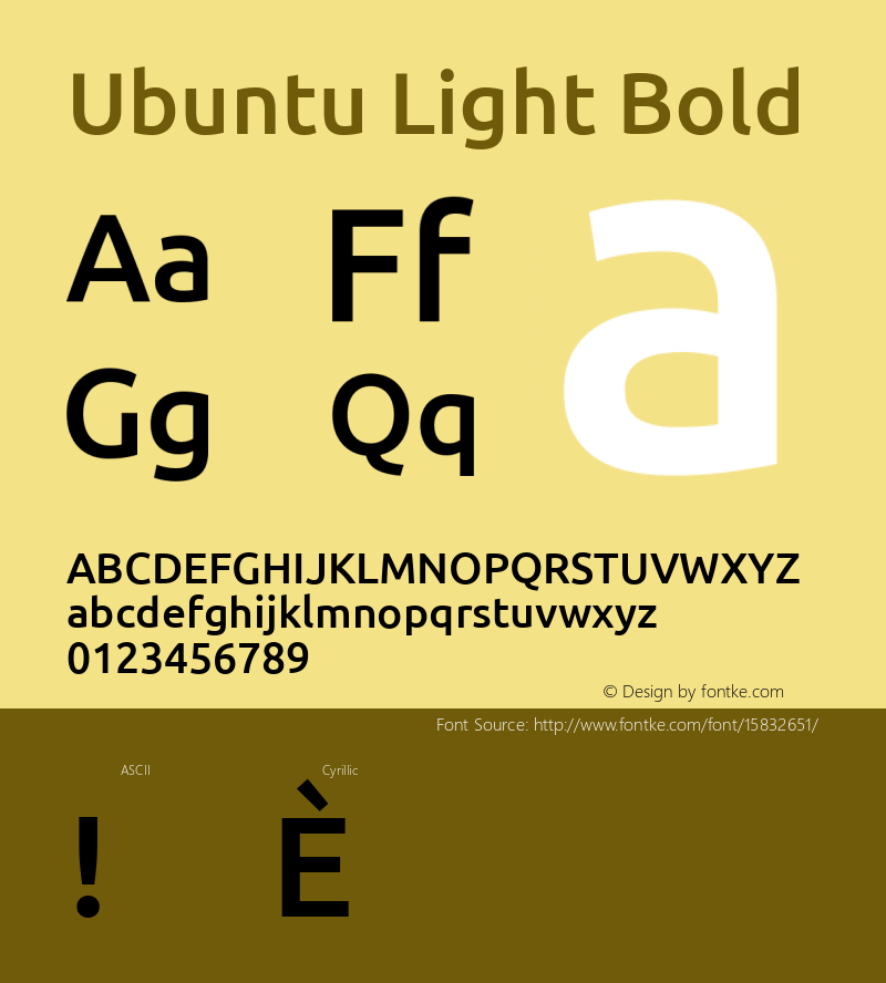 Ubuntu Light Bold Version 0.80; ttfautohint (v1.4.1) Font Sample