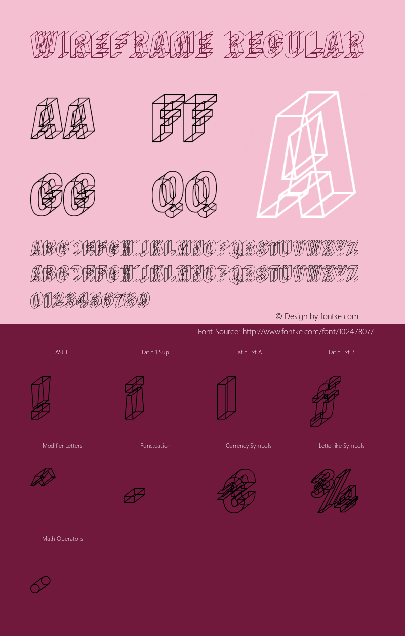 Wireframe Regular Macromedia Fontographer 4.1.3 7/1/00 Font Sample