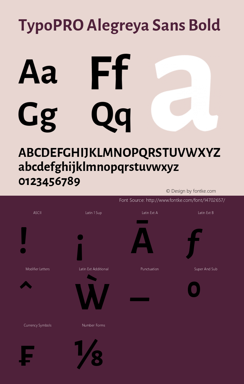 TypoPRO Alegreya Sans Bold Version 1.000;PS 001.000;hotconv 1.0.70;makeotf.lib2.5.58329 DEVELOPMENT Font Sample